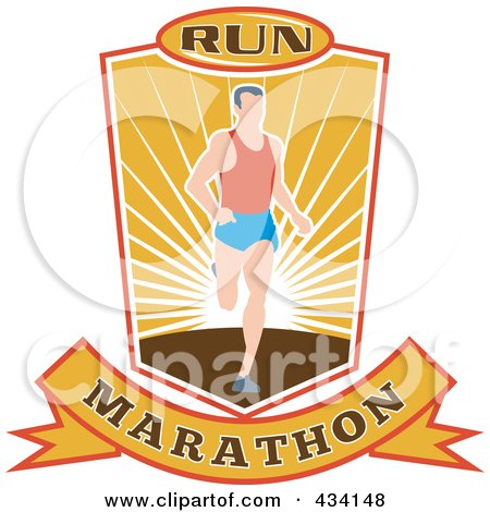 Royalty-Free (RF) Clipart Illustration of a Marathon Run Icon - 6 by patrimonio