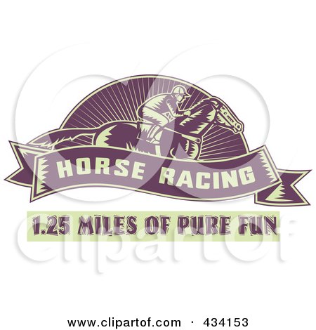 Royalty-Free (RF) Clipart Illustration of a Horse Racing Icon by patrimonio