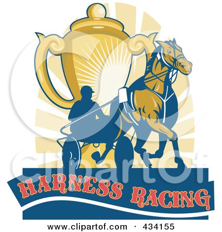 Royalty-Free (RF) Clipart Illustration of a Harness Racing Icon by patrimonio