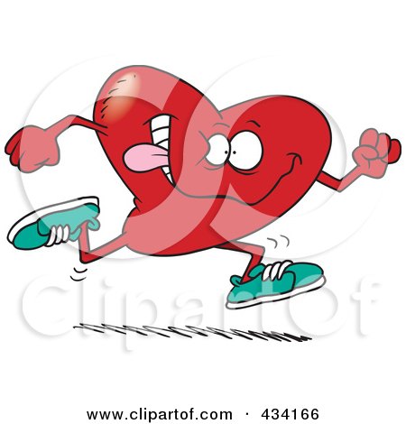 Royalty-Free (RF) Clipart Illustration Of A Running Heart by toonaday