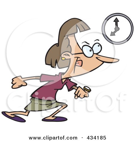 Royalty-Free (RF) Clipart Illustration of a Cartoon Businesswoman Leaving Work At The End Of The Day by toonaday
