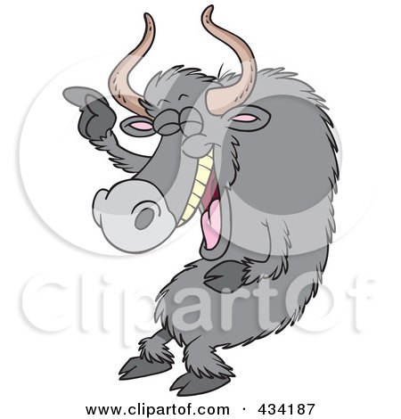Royalty-Free (RF) Clipart Illustration of a Laughing Yak by toonaday