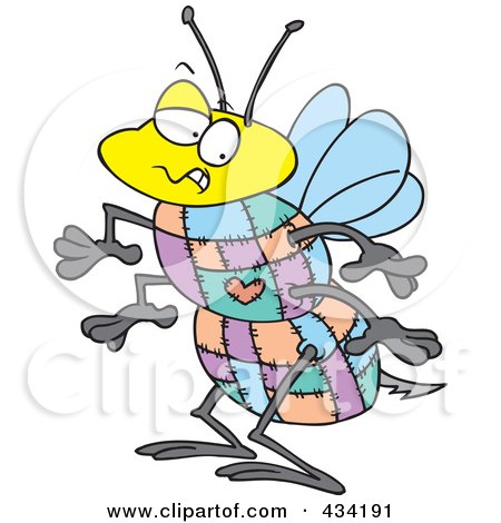 Royalty-Free (RF) Clipart Illustration of a Quilted Bee by toonaday
