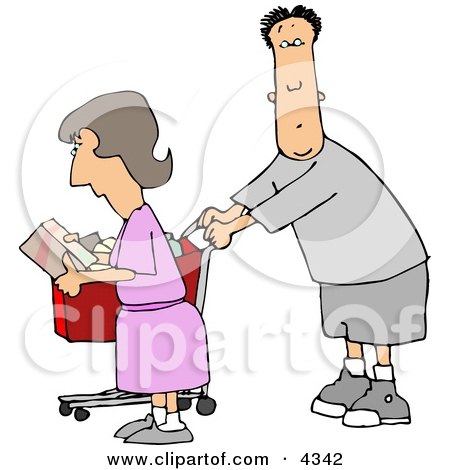 Husband and Wife Grocery Shopping Clipart by djart