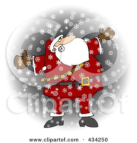 Royalty-Free (RF) Clipart Illustration of Santa Holding His Arms Out In The Snow by djart