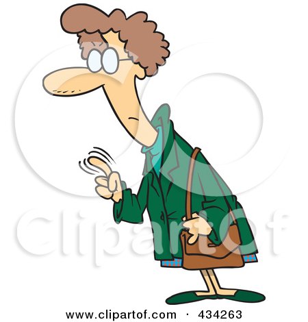 Royalty-Free (RF) Clipart Illustration of a Cartoon Woman Wagging Her Finger by toonaday