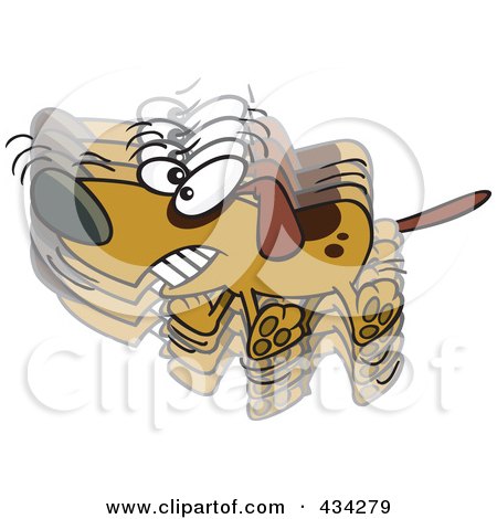 Royalty-Free (RF) Clipart Illustration of a Hyper Dog Wagging His Tail by toonaday