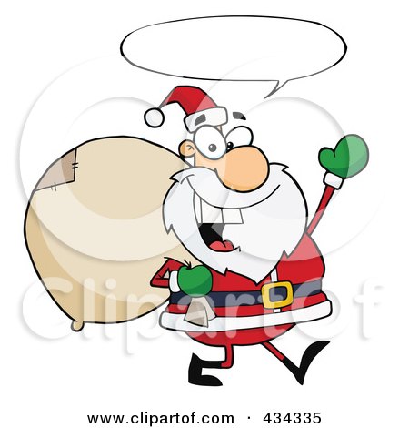 Royalty-Free (RF) Clipart Illustration of Santa With A Word Balloon - 2 by Hit Toon