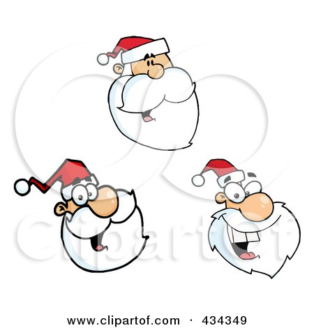 Royalty-Free (RF) Clipart Illustration of a Digital Collage Of Three Santas by Hit Toon
