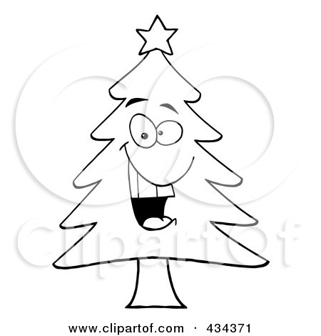Royalty-Free (RF) Clipart Illustration of a Pine Tree - 3 by Hit Toon