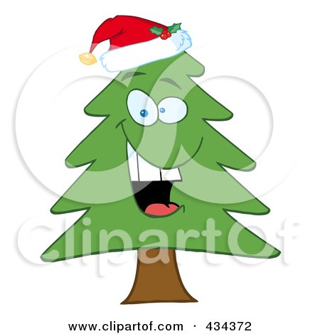 Royalty-Free (RF) Clipart Illustration of a Pine Tree - 5 by Hit Toon