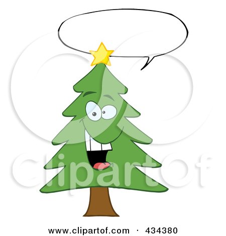 Royalty-Free (RF) Clipart Illustration of a Pine Tree - 7 by Hit Toon
