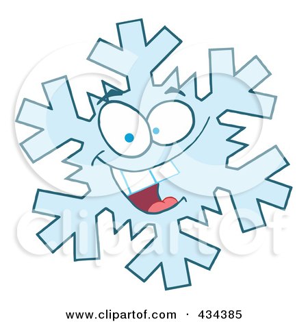 Royalty-Free (RF) Clipart Illustration of a Snowflake Character - 2 by Hit Toon