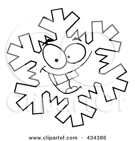 Royalty-Free (RF) Clipart Illustration of a Snowflake Character - 1 by Hit Toon