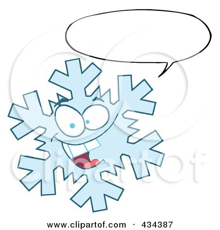 Royalty-Free (RF) Clipart Illustration of a Snowflake Character - 3 by Hit Toon