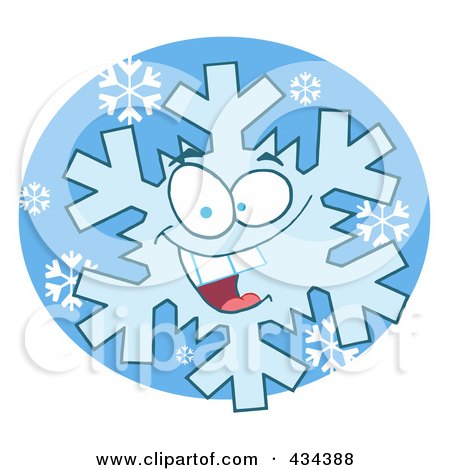 Royalty-Free (RF) Clipart Illustration of a Snowflake Character - 4 by Hit Toon