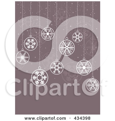 Royalty-Free (RF) Clipart Illustration of a Purple Snowflake Christmas Bauble Background by KJ Pargeter