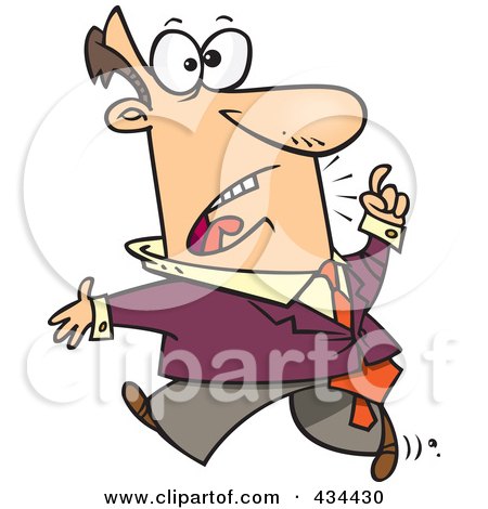 Royalty-Free (RF) Clipart Illustration of a Businessman Walking The Walk by toonaday