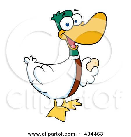 Royalty-Free (RF) Clipart Illustration of a Laying Goose by Hit Toon
