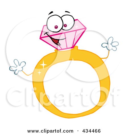 Royalty-Free (RF) Clipart Illustration of a Diamond Ring by Hit Toon