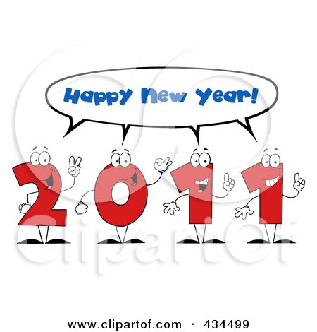 Royalty-Free (RF) Clipart Illustration of 2011 New Year Characters - 3 by Hit Toon