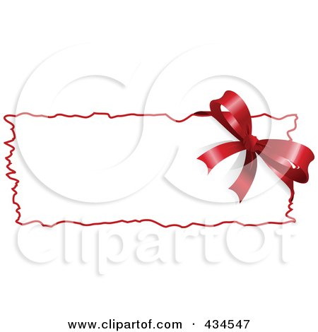 Royalty-Free (RF) Clipart Illustration of a Christmas Bow Label by Pushkin