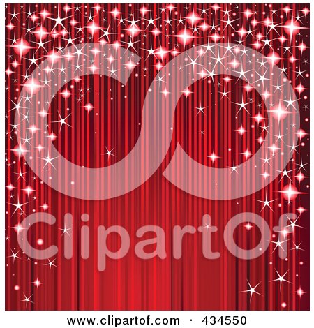 Royalty-Free (RF) Clipart Illustration of a Christmas Background Of Sparkles Arching Around Red Ripples by Pushkin
