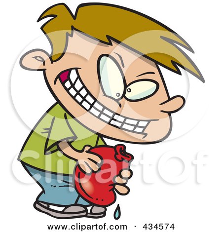 Royalty-Free (RF) Clipart Illustration of an Evil Boy Holding A Water Balloon by toonaday