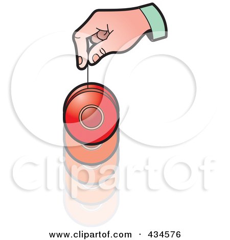 Royalty-Free (RF) Clipart Illustration of a Hand Playing With A Yo Yo by Lal Perera