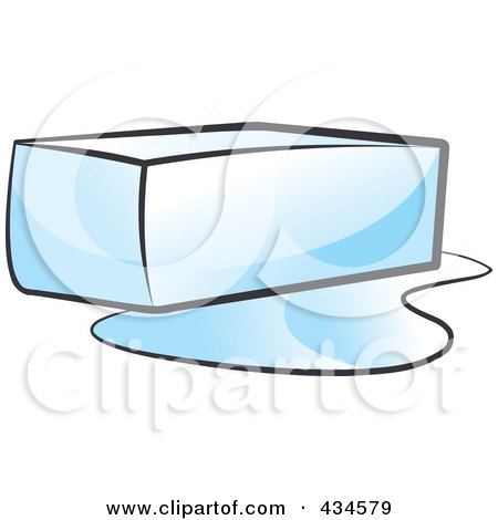 Royalty-Free (RF) Clipart Illustration of a Melting Ice Cube by Lal Perera
