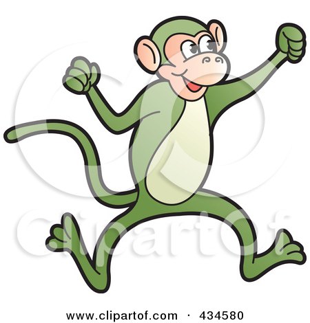 Royalty-Free (RF) Clipart Illustration of a Green Monkey by Lal Perera  #434580