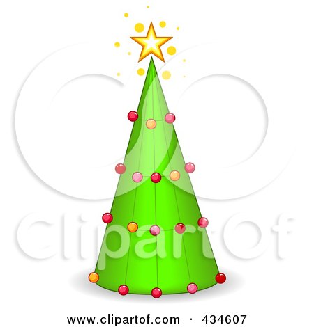 Royalty-Free (RF) Clipart Illustration of a Cone Christmas Tree  by BNP Design Studio