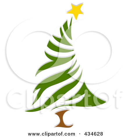 Royalty-Free (RF) Clipart Illustration of a Leaning Christmas Tree by BNP Design Studio
