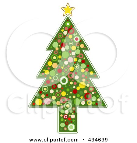 Royalty-Free (RF) Clipart Illustration of a Circle Patterned Christmas Tree by BNP Design Studio