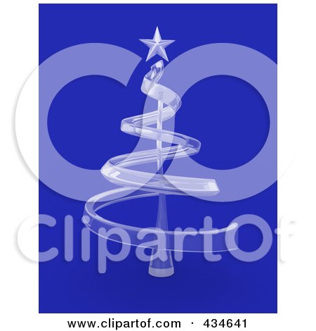 Royalty-Free (RF) Clipart Illustration of a 3d Transparent Glass Christmas Tree  by BNP Design Studio