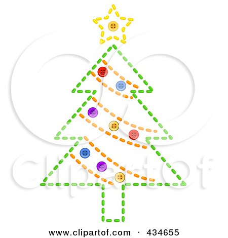 Royalty-Free (RF) Clipart Illustration of a Sewn Christmas Tree by BNP Design Studio