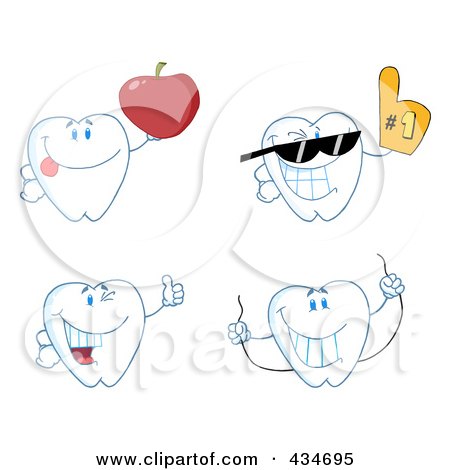 Royalty-Free (RF) Clipart Illustration of a Digital Collage Of Tooth Characters - 2 by Hit Toon
