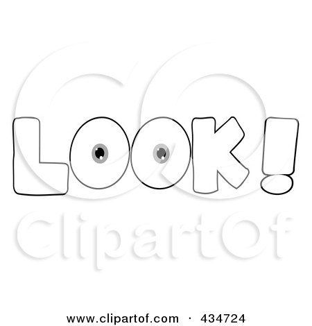 Royalty-Free (RF) Clipart Illustration of LOOK With a Pair of Eyes - 1 by Hit Toon