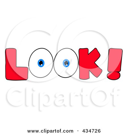 Royalty-Free (RF) Clipart Illustration of LOOK With a Pair of Eyes - 2 by Hit Toon