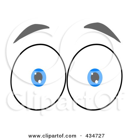Royalty-Free (RF) Clipart Illustration of a Surprised Pair of Blue Eyes by Hit Toon