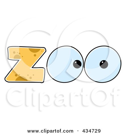 Royalty-Free (RF) Clipart Illustration of a Pair of Eyes in the Word Zoo by Hit Toon