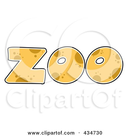 Royalty-Free (RF) Clipart Illustration of a Paw Print Patterned Word ZOO by Hit Toon