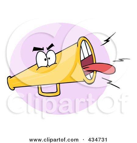 Royalty-Free (RF) Clipart Illustration of an Angry Megaphone - 3 by Hit Toon