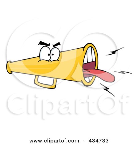 Royalty-Free (RF) Clipart Illustration of an Angry Megaphone - 1 by Hit Toon