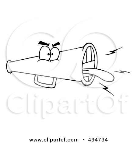Royalty-Free (RF) Clipart Illustration of an Angry Megaphone - 4 by Hit Toon