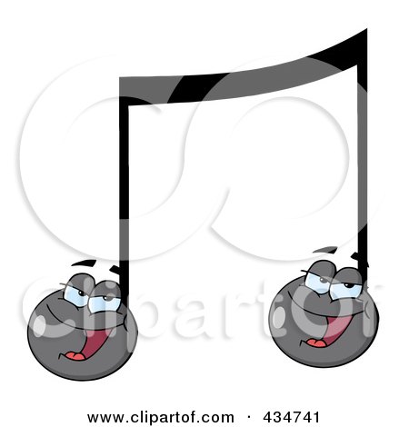 Royalty-Free (RF) Clipart Illustration of Singing Music Notes - 2 by Hit Toon