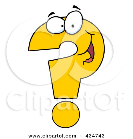 Royalty-Free (RF) Clipart Illustration of a Question Mark Character - 1 by Hit Toon
