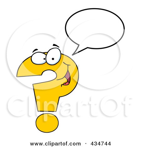 Royalty-Free (RF) Clipart Illustration of a Question Mark Character - 2 by Hit Toon