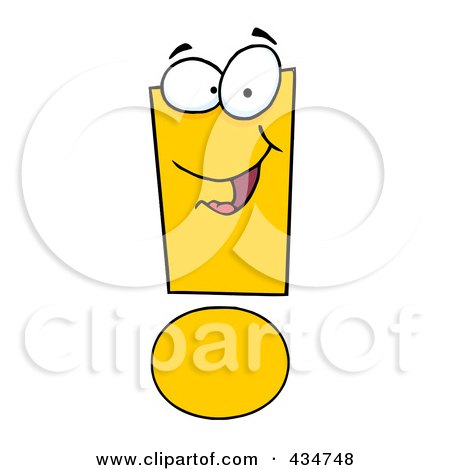 Royalty-Free (RF) Clipart Illustration of an Exclamation Point Character - 2 by Hit Toon