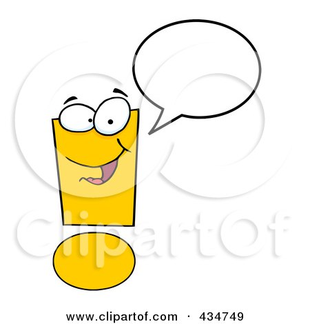 Royalty-Free (RF) Clipart Illustration of an Exclamation Point Character - 3 by Hit Toon